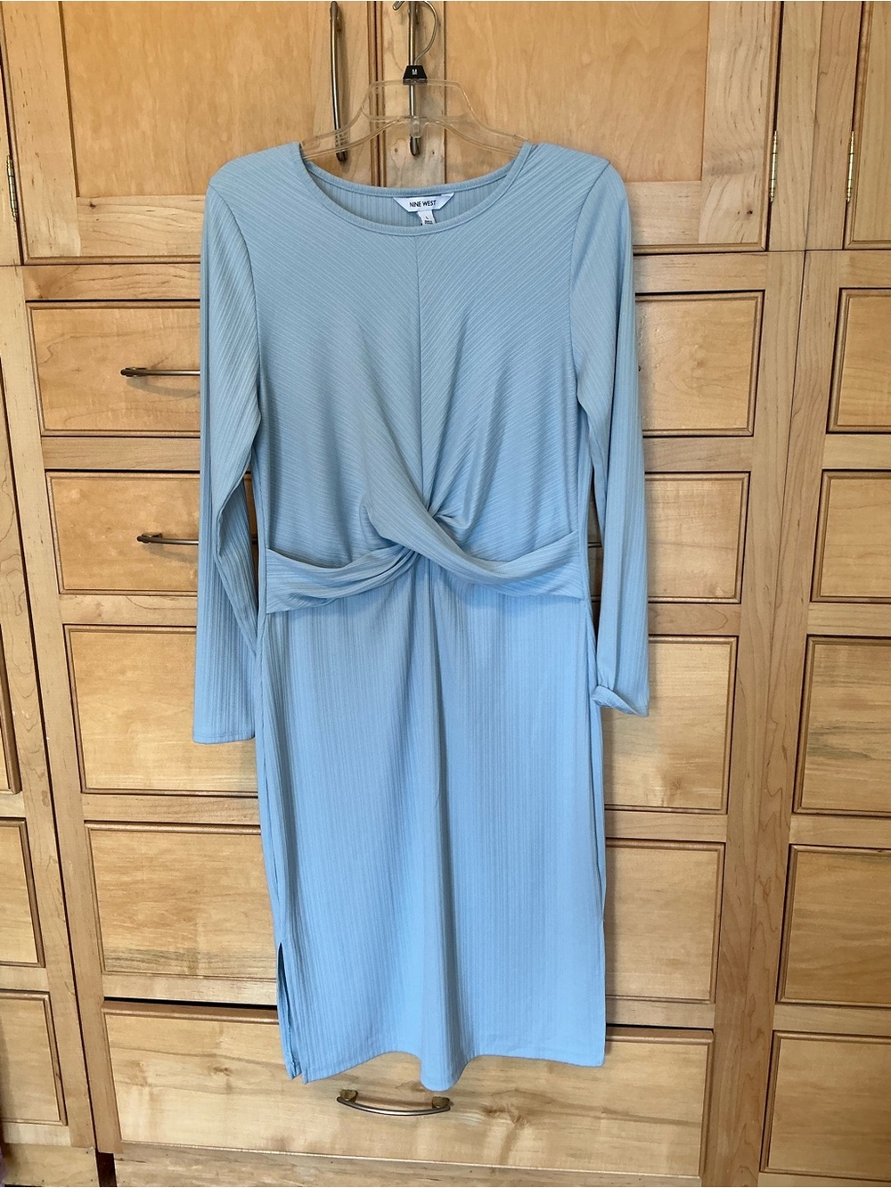 Nine West DRESS L pale blue like new. Stretchy.